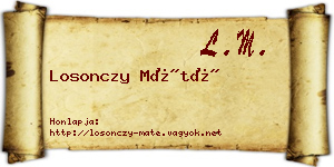 Losonczy Máté névjegykártya